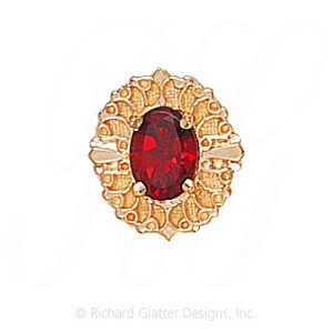 GS441 G - 14 Karat Gold Garnet Slide 